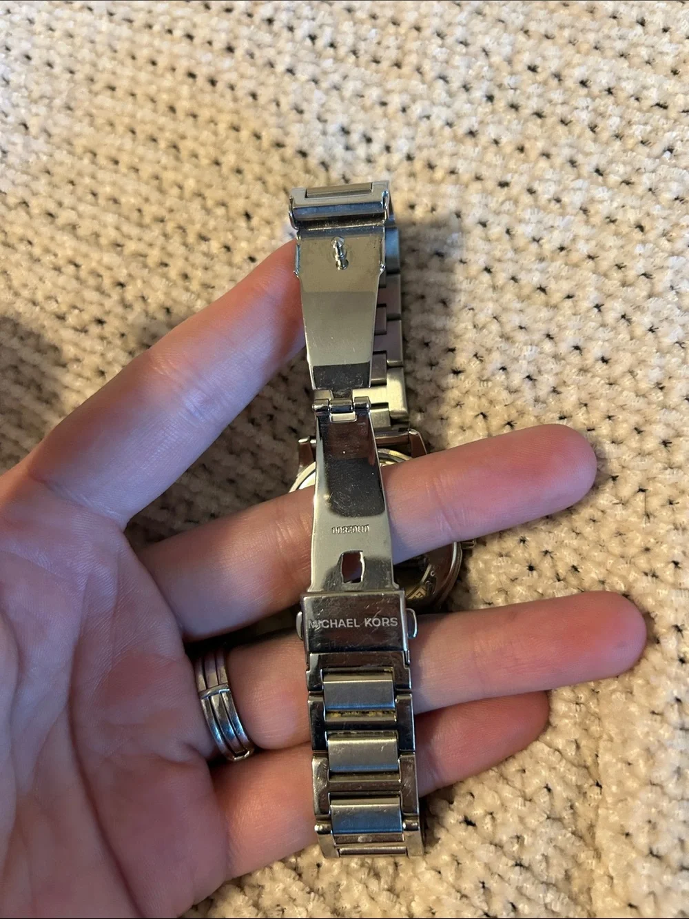 Michael Kors Men’s Silver-Tone Stainless Steel Watch with Roman Dial
